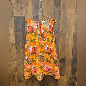 c&c california Vibrant Sleeveless linen Floral Dress small